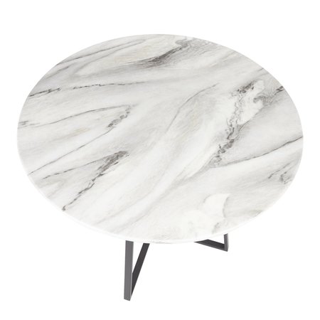 Lumisource Cosmo Dining Table in Black Metal and White Marble Top DT-COSMO2 BKWMB